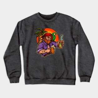 Pirate Holding Beer Crewneck Sweatshirt